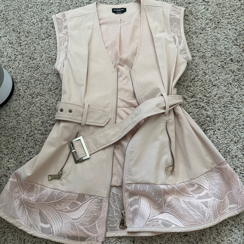 bebe pink sleeveless overcoat